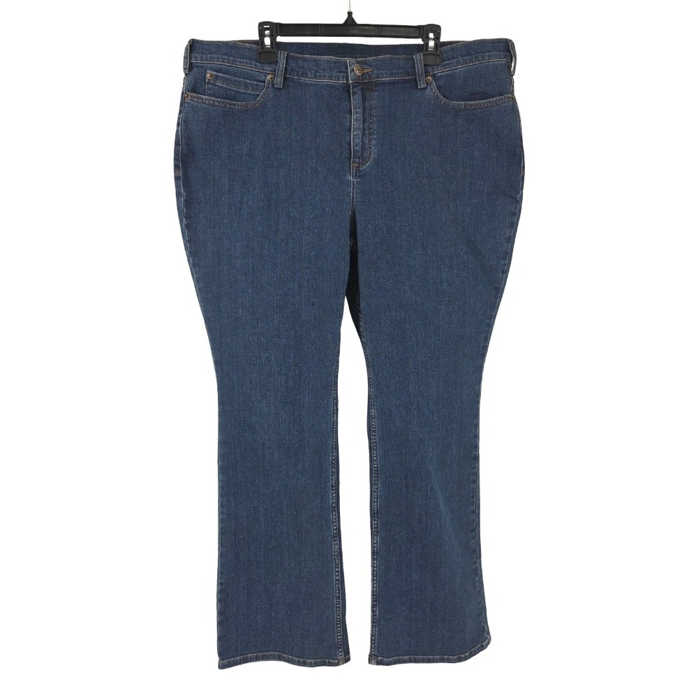 Duluth Trading Co Jeans Size 20W Bootcut High Rise Dark Wash Blue Stretch‎